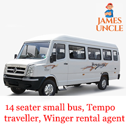 14 seater small bus, Tempo traveller,  Winger rental agent Mr. Samiran Kundu in Baguiati